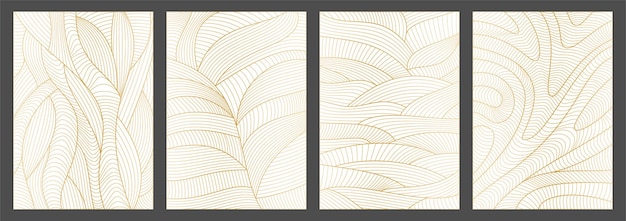 Vecteur ensemble de motif de ligne d'arrière-plans ondulés abstraits avec texture de vagues