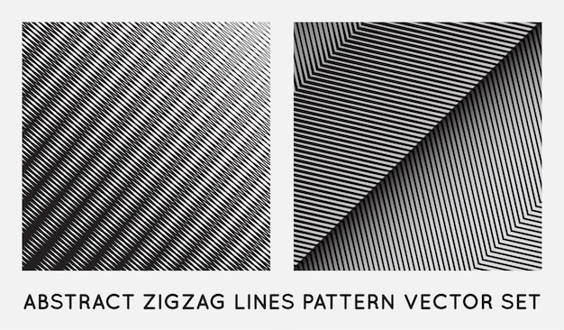 Ensemble de motif de lignes obliques Edgy Zigzag dans le vecteur