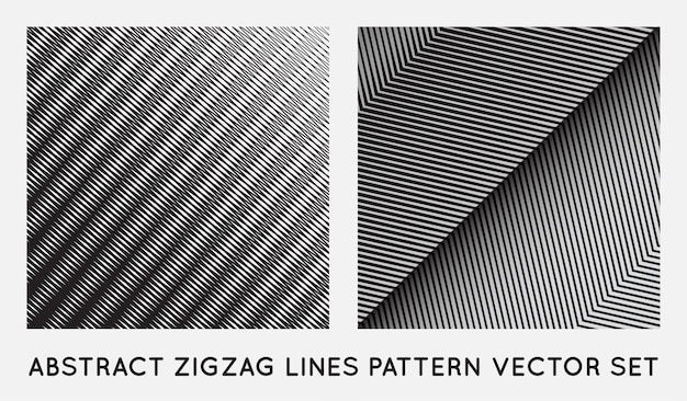 Ensemble De Motif De Lignes Obliques Edgy Zigzag Dans Le Vecteur