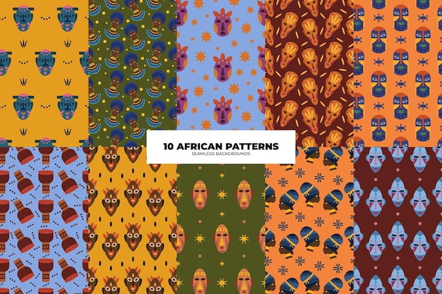 Ensemble de motifs africains