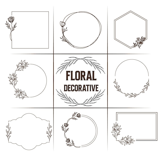 Un ensemble de motifs de décoration florale comprenant un cercle, un cercle, un cercle et un cercle.