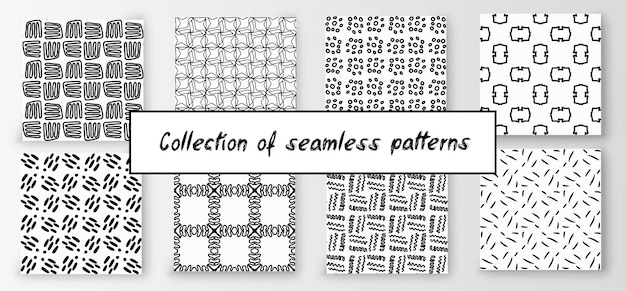 Ensemble De Motifs Dessinés à La Main Géométriques Abstraites Sans Soudure Arrière-plan Créatif Moderne