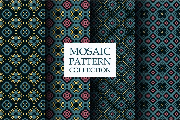 Ensemble De Motifs De Luxe En Mosaïque