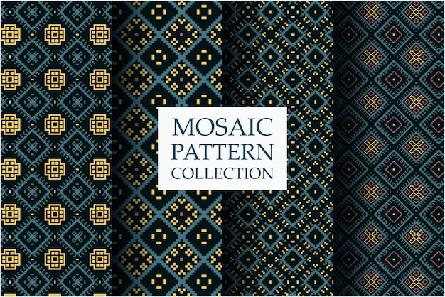 Ensemble De Motifs De Luxe En Mosaïque