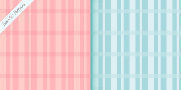 Ensemble De Motifs Sans Couture à Carreaux Tartan Pastel