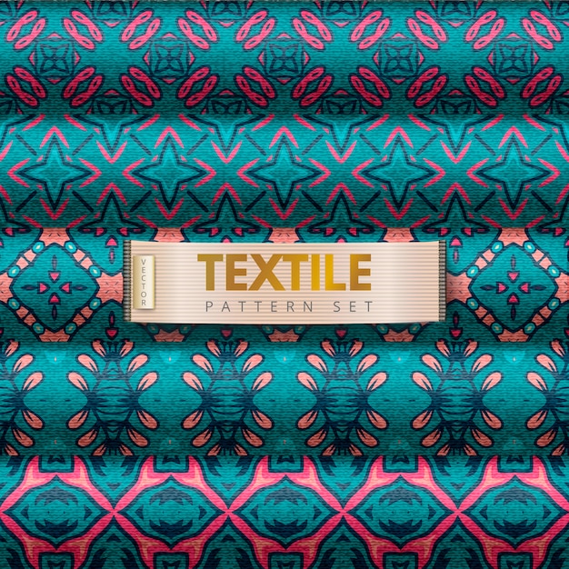 Vecteur ensemble de motifs textiles