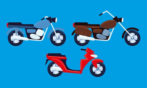 Vecteur ensemble de motos