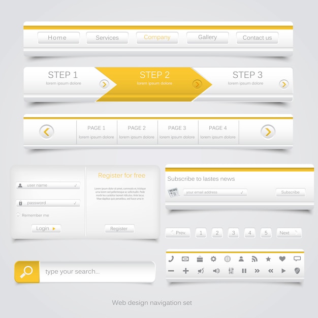Ensemble De Navigation Web.