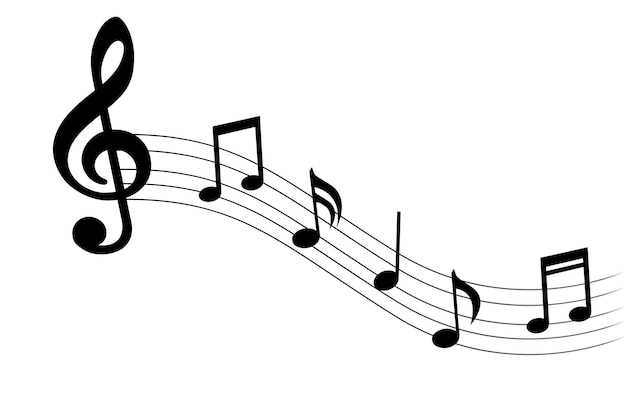 Ensemble de notes de musique Silhouette noire isolée sur fond blanc Illustration vectorielle