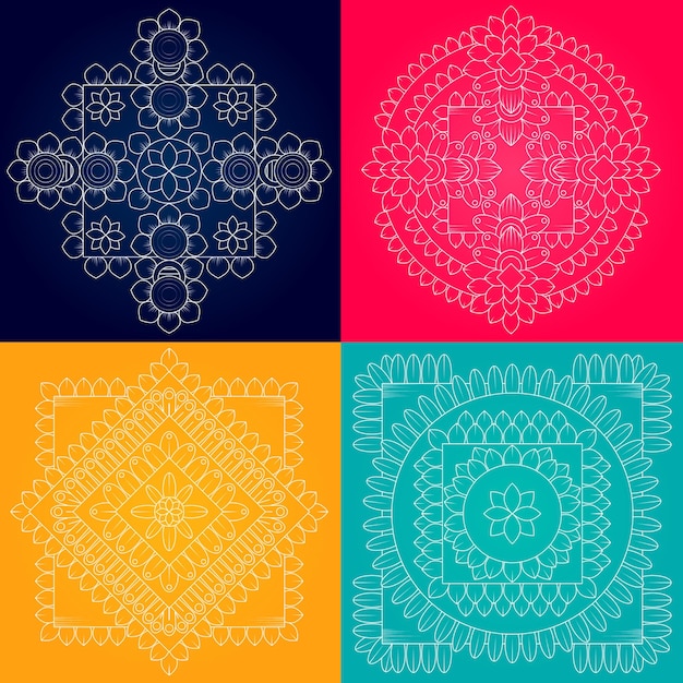 Un Ensemble De Nouveaux Mandalas