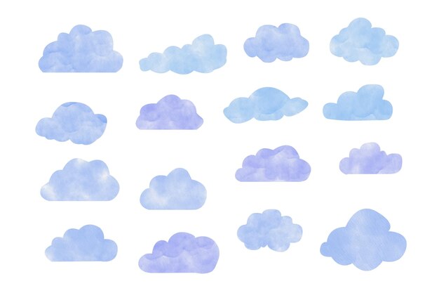 Un ensemble de nuages bleus avec le mot nuage en bas.