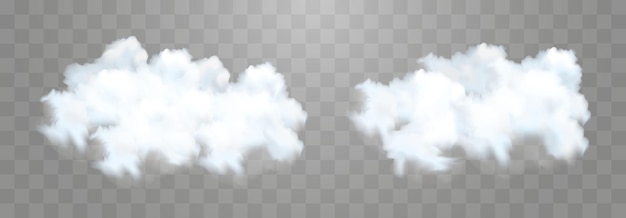 Ensemble de nuages vectoriels blancs réalistes