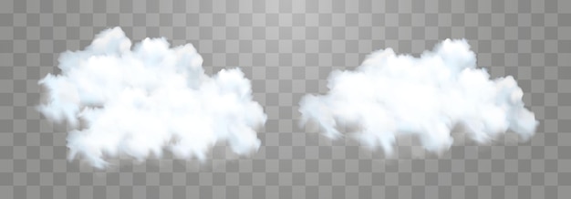 Ensemble de nuages vectoriels blancs réalistes