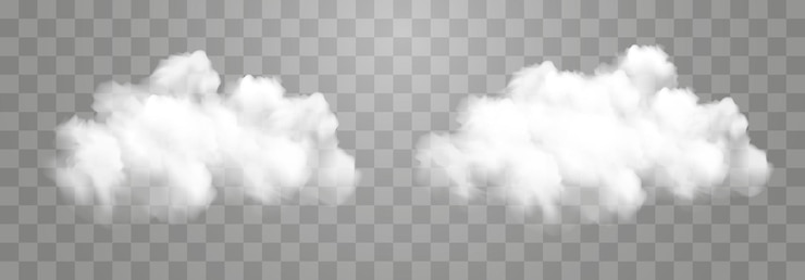 Vecteur ensemble de nuages vectoriels blancs réalistes