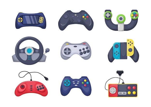 Ensemble d'objets de console de jeu Manette de jeu jouant à la manette de jeu console vidéo joie gadgets de jeux vidéo