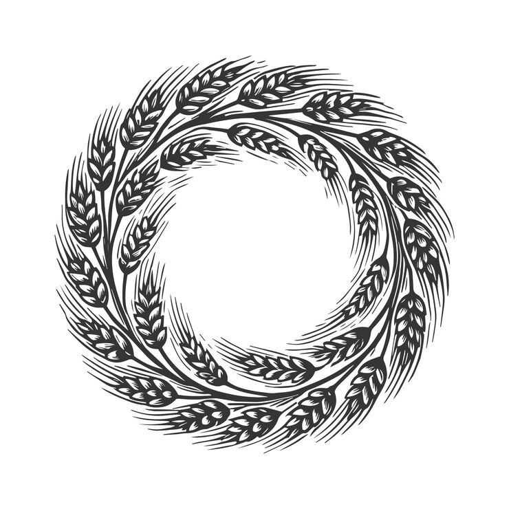 Vecteur ensemble d'oreilles de blé