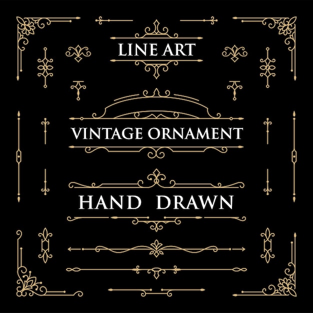 Ensemble D'ornements D'art En Ligne Vintage