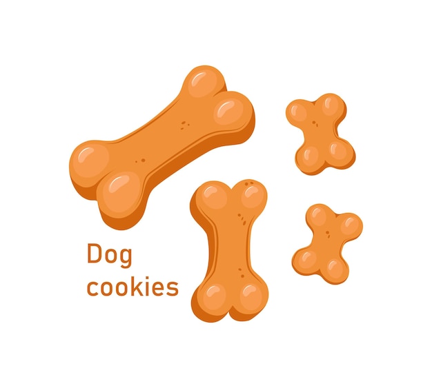Vecteur ensemble d'os de biscuits pour chiens biscuits pour chiens de différentes tailles