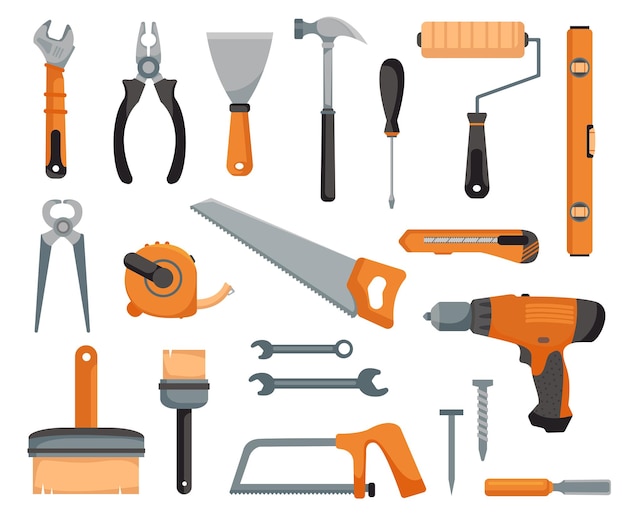 Ensemble d'outils d'un menuisier et d'un réparateur Appareils pour la construction et la mécanique