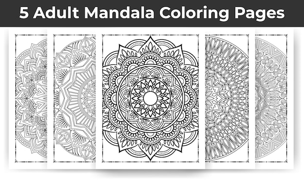 Ensemble De Pages De Coloriage De Mandala Pour Adultes Intérieur Kdp. Lot De Pages à Colorier Mandala. Page De Coloriage Adulte.