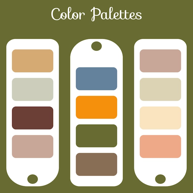 Vecteur ensemble de palettes de couleurs abstraites, arrière-plan de palettes de combinaisons multi-couleurs pour la conception ui ux