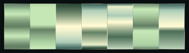 Vecteur ensemble de palettes d'échantillons dégradés premium argent ou vert platine