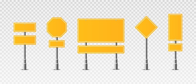 Ensemble De Panneaux De Signalisation Réalistes Symbole De Signalisation Routière