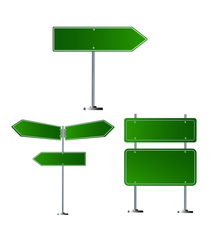 Vecteur ensemble de panneaux de signalisation routière isolés sur une illustration vectorielle de fond transparente