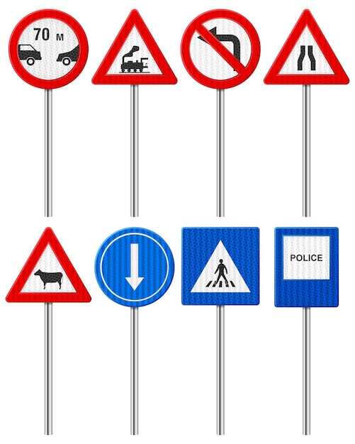 Vecteur ensemble de panneaux de signalisation routière