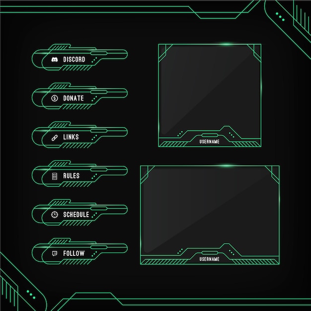 Ensemble De Panneaux Twitch Stream