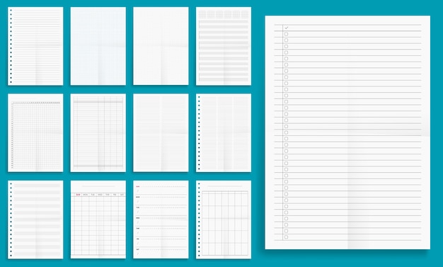 Ensemble De Papier Au Format Série Vierge, Planificateur, Liste De Contrôle.
