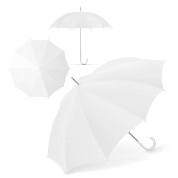 Ensemble De Parapluie Blanc Vierge Réaliste Pour L'image De Marque