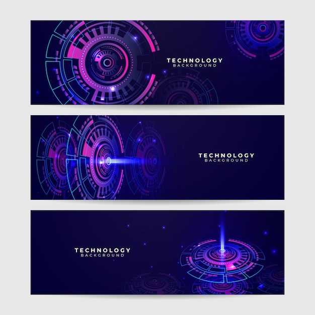 Ensemble de particules de réseau de technologie science futuriste bleu vagues lignes maille fond de bannière AI vecteur conception graphique abstraite bannière modèle de fond modèle web