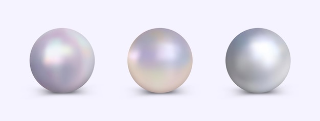 Ensemble de perles pour une utilisation dans la conception de logos ou de décorations Clipart vectoriel réaliste Collection de perles élégantes vectorielles