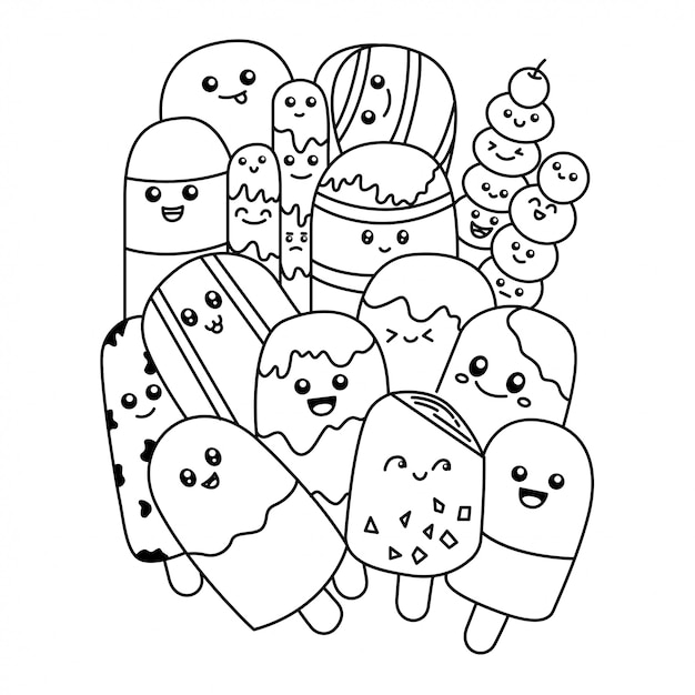 Ensemble de personnage de crème glacée