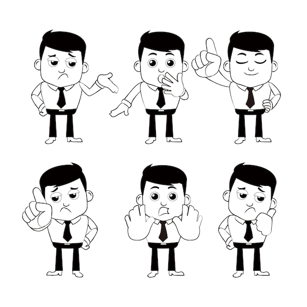 Ensemble de personnages d'homme d'affaires dans différentes poses