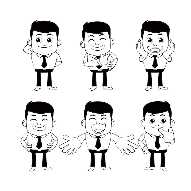 Ensemble de personnages d'homme d'affaires dans différentes poses