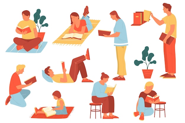 Ensemble de personnes ou de lecteurs avec livre