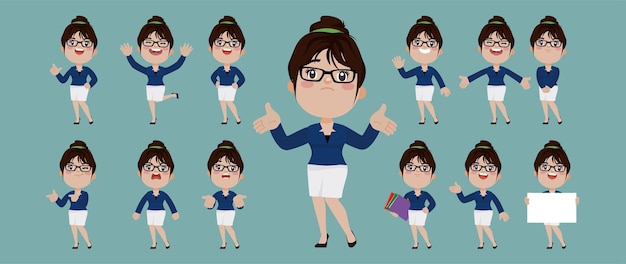 Ensemble de personnes avec des poses différentes