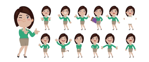 Ensemble de personnes avec des poses différentes