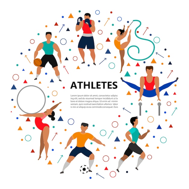 Ensemble De Personnes Sportives Faisant Différents Types De Sports.