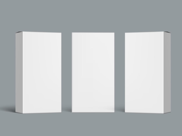 Ensemble De Petites Boîtes En Carton Blanc Avec Des Ombres