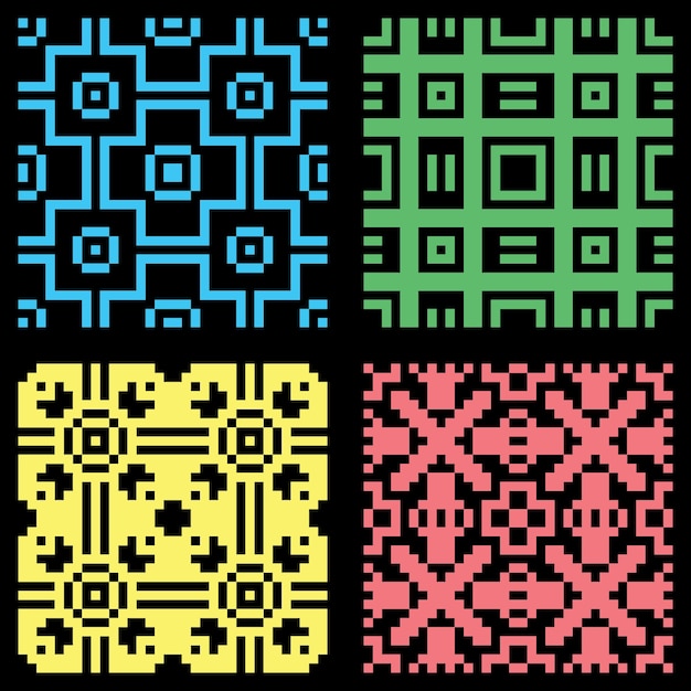un ensemble de pixels sans couture abstrait un motif coloré