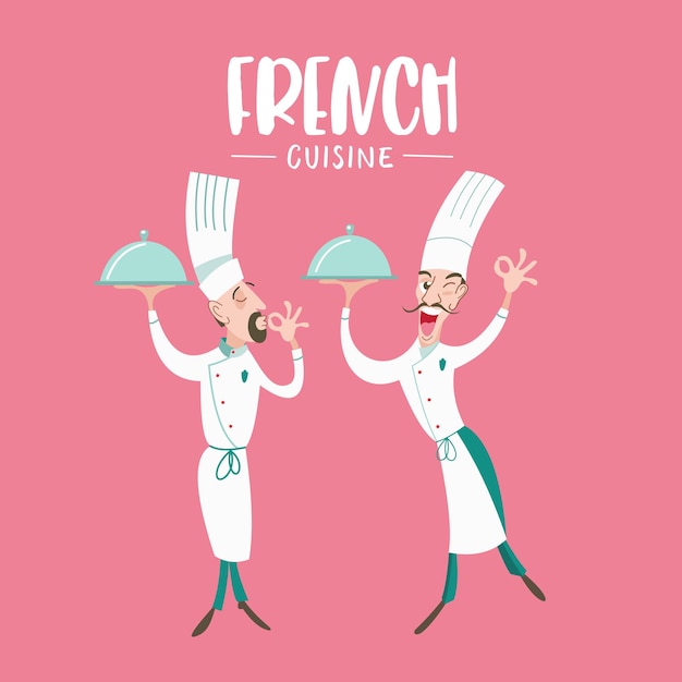 Vecteur un ensemble de plats de la cuisine française traditionnelle