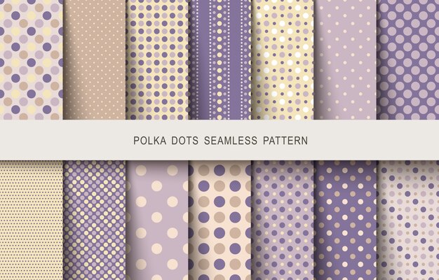 Ensemble de pois sans couture motifs vintage