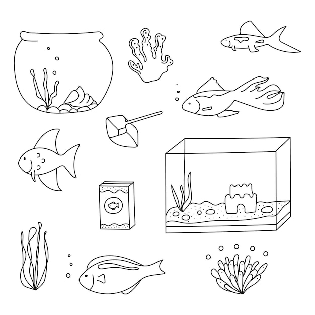 Ensemble De Poissons D'aquarium