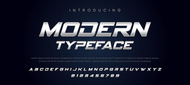 Ensemble de polices alphabet italique typographie moderne