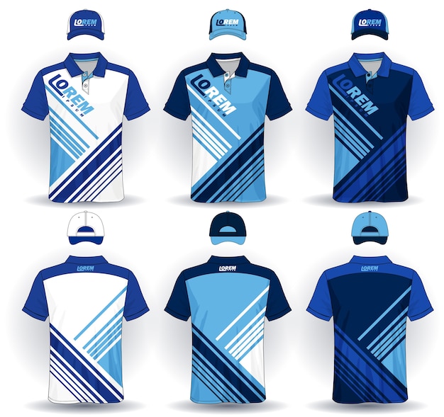Ensemble de polos et casquettes de modèle uniforme
