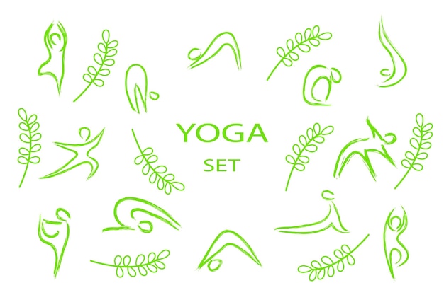 Ensemble De Poses De Yoga