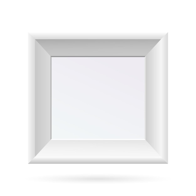 Ensemble de présentation conception de cadre photo carré avec ombre sur fond transparent Support de bannière de carte 3D sur une table vierge propre et isolée Illustration vectorielle EPS 10 pour photo image texte promotionnel